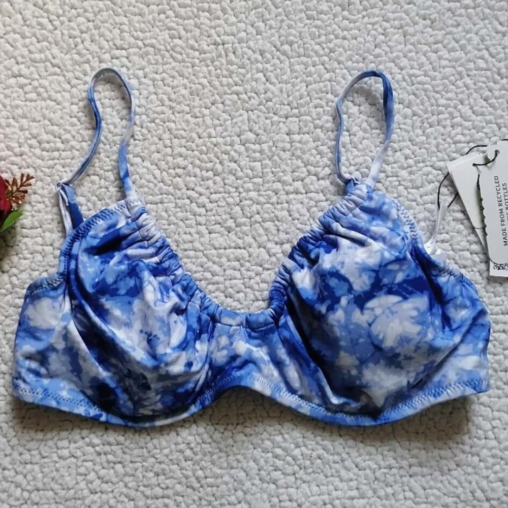 Sanctuary Women’s Poolside Tie-Dye Tunnel Bikini Top PRETTY IN PERI, Size L
